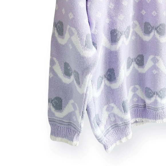 Dreamy vintage purple pastel knit crewneck sweater - Picture 3 of 4